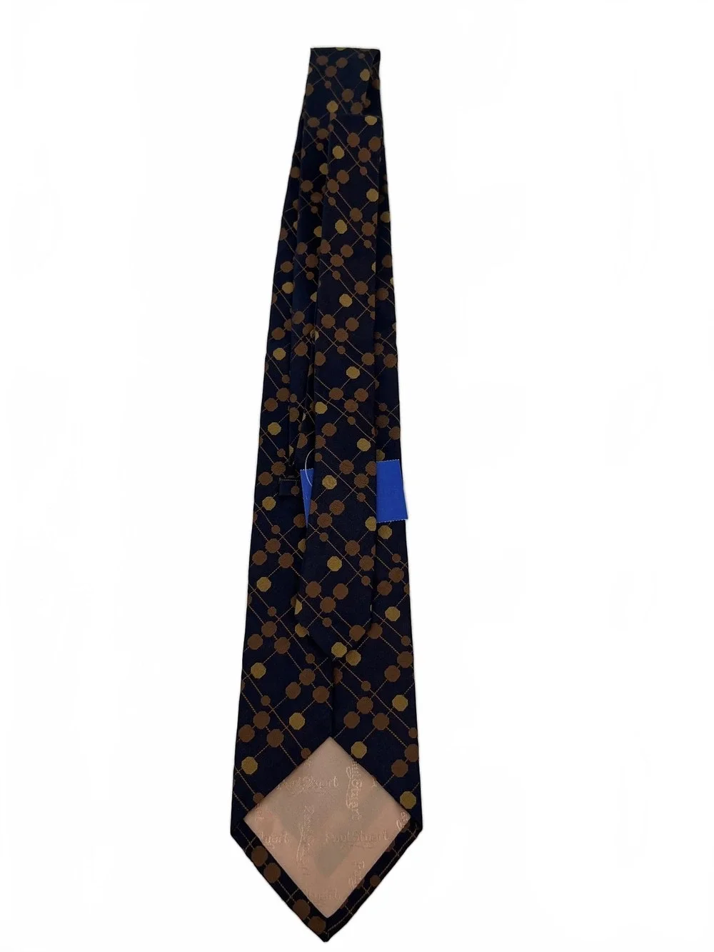 Paul Stuart Silk Tie Polka Dot | Blue/Gold, One Size Regular, US-Made